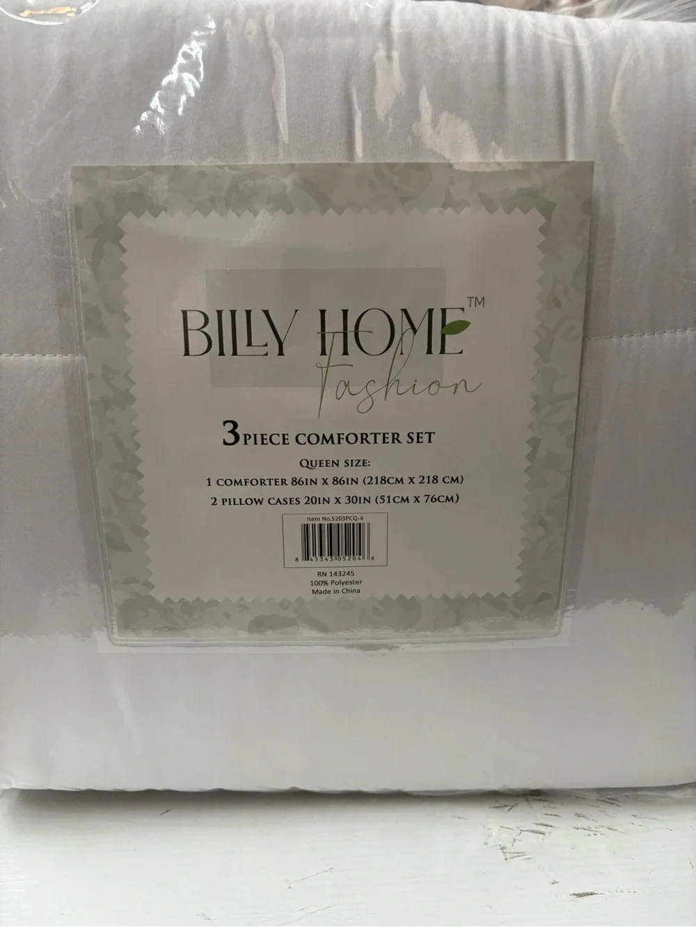 White 3-Piece Comforter Set (Queen)